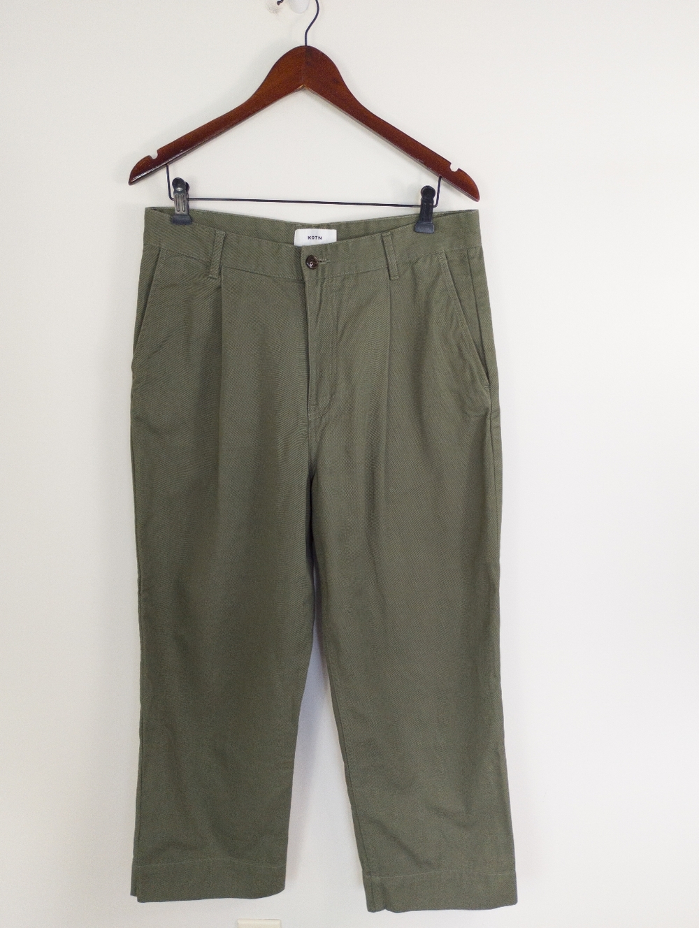 KOTN Olive Green High Rise Utility Trousers Size 34